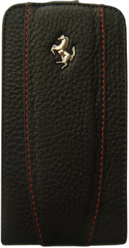 Чехол Ferrari Modena Collection для iPhone 4/4S Flip Grained Black Red (FEFLIP4BLR)
